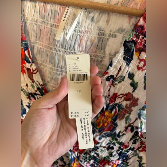 NWT Anthropologie Floral 100% Cotton Dress- S - Picture 5 of 10